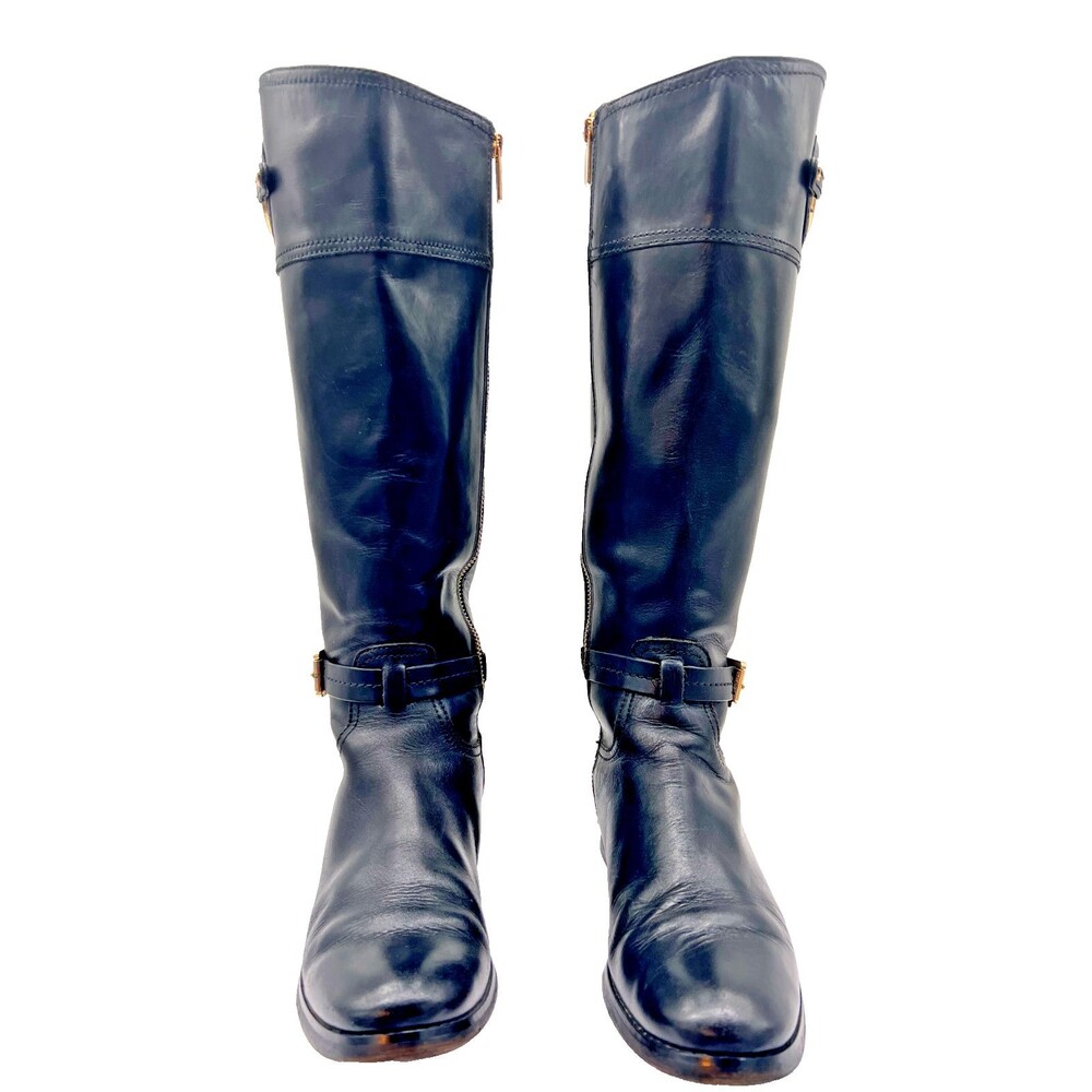 MICHAEL KORS STOCKARD LEATHER TALL RIDING BOOT BLACK SZ 5.5 WIDE CALF - Picture 16 of 16